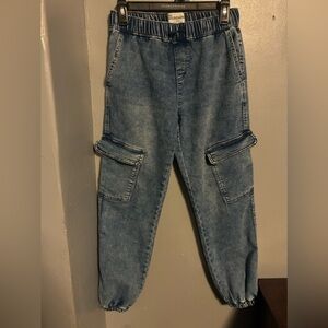 No Boundaries Indigo Denim Cargo Joggers